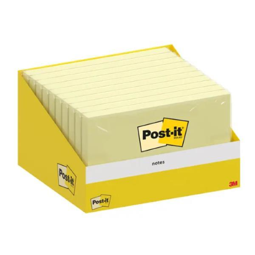 Cf.10 blocchetti c/film 100fg Post-itÂ® Notes 6830-CY-W10 76x127mm giallo canary